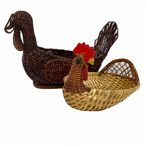 Wicker Woven Turkey Basket Bundle of 2